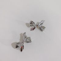 Gem Bow 925 Sterling Silver Stud Earrings sku image 2