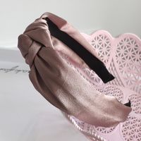 Satin Broad-sided Knotted Solid Color Headband sku image 6