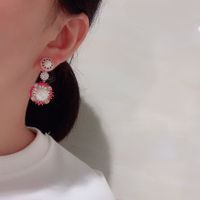 Elegant Pearl Flower Earrings sku image 1