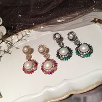 Elegant Pearl Flower Earrings main image 1