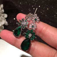 Retro Emerald Drop Long Tassel Earrings main image 6