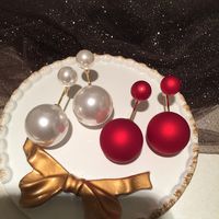 Sweet S925 Silver Needle Pearl Ball Earrings main image 4