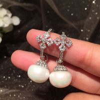 Vintage Cross Baroque Pearl Earrings main image 4