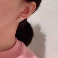 Jupe Perle Boucles D&#39;oreilles Simples Perles Blanches main image 4