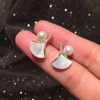 Jupe Perle Boucles D&#39;oreilles Simples Perles Blanches main image 5