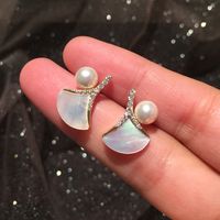 Jupe Perle Boucles D&#39;oreilles Simples Perles Blanches main image 6