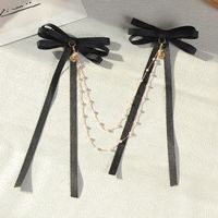 Simple New Fashion Pearl Chain Bow Hairpin main image 2