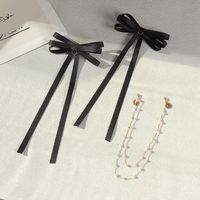Simple New Fashion Pearl Chain Bow Hairpin main image 3