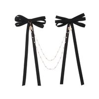 Simple New Fashion Pearl Chain Bow Hairpin main image 6