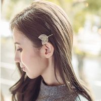 Korean Simple Hollow Metal Double Tree Leaf Hairpin main image 3