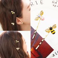 Korean Sweet Cute Colored Bee Hairpin main image 1
