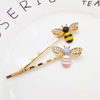 Korean Sweet Cute Colored Bee Hairpin main image 3