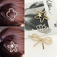 Korean Simple Alloy Crown Bow Hair Clip main image 1