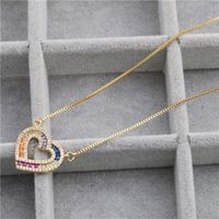 New Micro-inlay Zircon Heart Lock Necklace Nihaojewelry Wholesale sku image 1