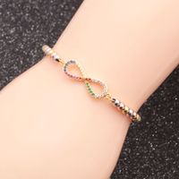 Copper Beads Mixed Color Chain Cross Love Demon Eye Adjustable Bracelet Wholesale Nihaojewelry sku image 3