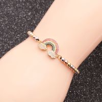 Copper Beads Mixed Color Chain Cross Love Demon Eye Adjustable Bracelet Wholesale Nihaojewelry sku image 4