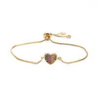 Fashion Jewelry Copper Micro Inlay Zirconium Love Adjustable Bracelet Wholesale Nihaojewelry sku image 1