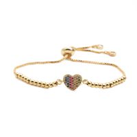 Fashion Jewelry Copper Micro Inlay Zirconium Love Adjustable Bracelet Wholesale Nihaojewelry sku image 2