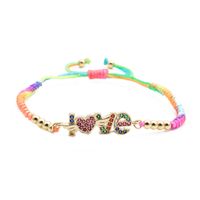 Colorful Zirconium Love Palm Heart Adjustable Bracelet sku image 2