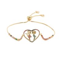 Fashion Jewelry Copper Micro Inlay Zirconium Couple Love Adjustable Bracelet Valentine's Day Gift Wholesale Nihaojewelry sku image 1