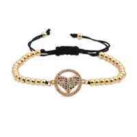 Micro-inlaid Zircon Heart Braid Shaped Copper Bracelets &amp; Bangles Nhyl126721 sku image 1