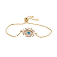 Fashion Trend New Box Chain Zircon Evil Eye Adjustable Ladies Bracelet Wholesale Nihaojewelry sku image 3