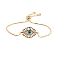 Fashion Trend New Box Chain Zircon Evil Eye Adjustable Ladies Bracelet Wholesale Nihaojewelry sku image 1