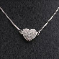 Hot Sale Copper Necklace Micro-set Zircon Peach Heart Love Necklace Copper Wholesale Nihaojewelry sku image 2