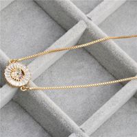 Hot Sale Copper Necklace Micro-set Zircon Peach Heart Love Necklace Copper Wholesale Nihaojewelry sku image 5