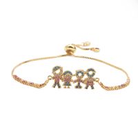 Fashion Jewelry Copper Micro Inlay Zircon 4 Family Adjustable Bracelet Wholesale Nihaojewelry sku image 1