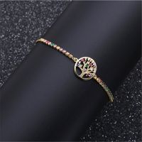 Fashion Jewelry Copper Micro-set Zirconium Life Tree Adjustable Bracelet Wholesale Nihaojewelry sku image 4