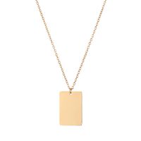 New Simple Lettering Stainless Steel Square Necklace main image 6