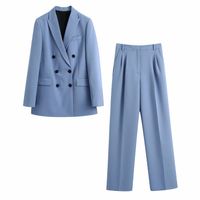 Simple Double Breasted Suit Women's Coat main image 5