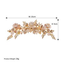 Forest Style Hand-made Rhinestone Side Clip Retro Golden Flower Hair Clip Bridal Show Wo Clothing Plate Hair Styling Accessories  Wholesale Nihaojewelry sku image 2