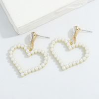 Korean Simple Pearls Love Style Earrings main image 4