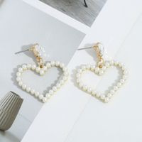 Korean Simple Pearls Love Style Earrings main image 5