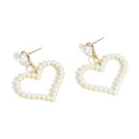 Korean Simple Pearls Love Style Earrings main image 6