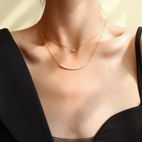 Simple Zircon Double Layered Necklace main image 1
