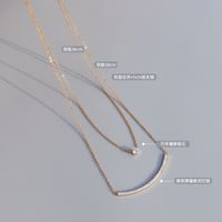 Simple Zircon Double Layered Necklace main image 6