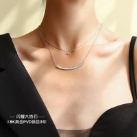 Simple Zircon Double Layered Necklace main image 4