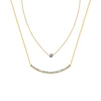 Simple Zircon Double Layered Necklace main image 3