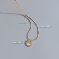 English Peach Shell Pendant Necklace main image 6