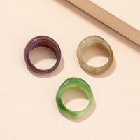 Korean Retro Fashion Acrylic Ring Set main image 2