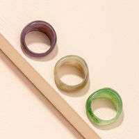 Korean Retro Fashion Acrylic Ring Set main image 4