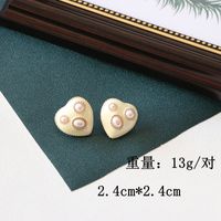 Retro Glaze Heart-shaped Simple Earrings main image 3