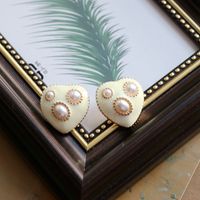 Retro Glaze Heart-shaped Simple Earrings main image 5