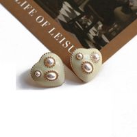 Retro Glaze Heart-shaped Simple Earrings main image 6