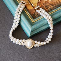 Vintage Pearl White Black Gem Necklace main image 4