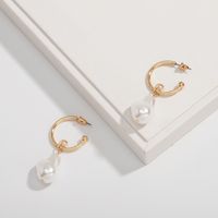 Retro Geometric Fashion Pearl Earrings sku image 26