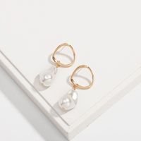 Retro Geometric Fashion Pearl Earrings sku image 27